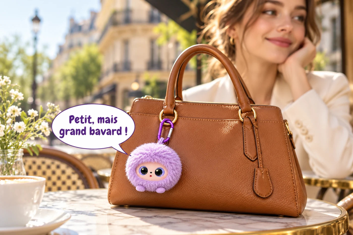 Moki an einer Tasche in Paris